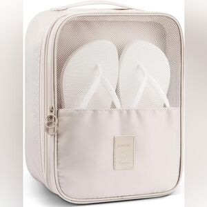 Mossio Cream Shoe Bag Holds 3 Pair of Shoes for Travel and Daily Use Storage